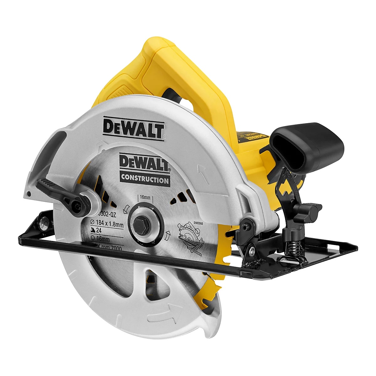 dewalt-1350w-240v-184mm-corded-circular-saw-dwe560-gb~5035048392621_01bq Dewalt 220V 184mm Compact Circular Saw 1350W 7" - DWE560-GB - Image 1